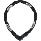 ABUS Tresor 1385/85 black chain lock with combination for bike security, showing the heavy-duty chain and lock mechanism.