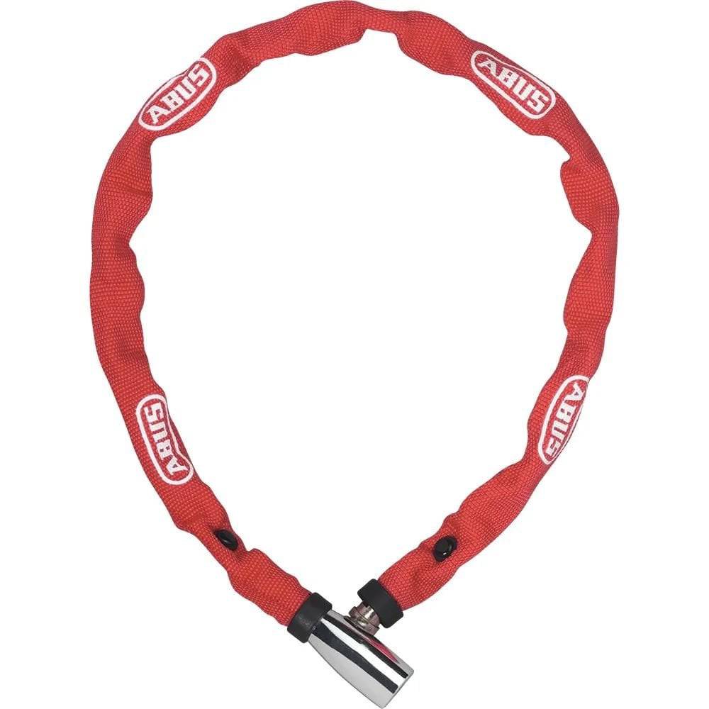 ABUS Chain Lock 1500/60 Web Red, quick lock bike security accessory with scratch protection, durable and lightweight for bicycles.