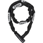 ABUS 5805K/110 BK steel chain bike lock with hardened steel chain for security, shown in black with lock mechanism visible.