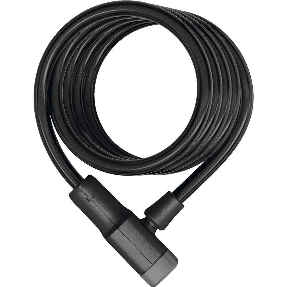ABUS Coil Cable Lock 5510K/180 BK Primo, lightweight bike lock with black coil cable, ideal for securing bikes in low-risk areas.