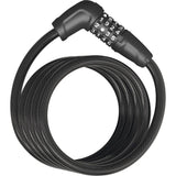 ABUS Coil Cable Lock 6512C/180 BK SCMU Tresor, adjustable 4-digit bike lock with black coil cable and secure locking mechanism