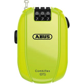 ABUS Combiflex Break 85 neon combination lock with flexible steel cable for securing helmets and valuables.