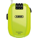 ABUS Combiflex Break 85 neon combination lock with flexible steel cable for securing helmets and valuables.
