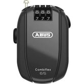 ABUS Combiflex StopOver 65 black cable lock with combination code, designed for securing helmets and scooters.