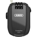 ABUS Combiflex StopOver 65 black cable lock with combination code, designed for securing helmets and scooters.