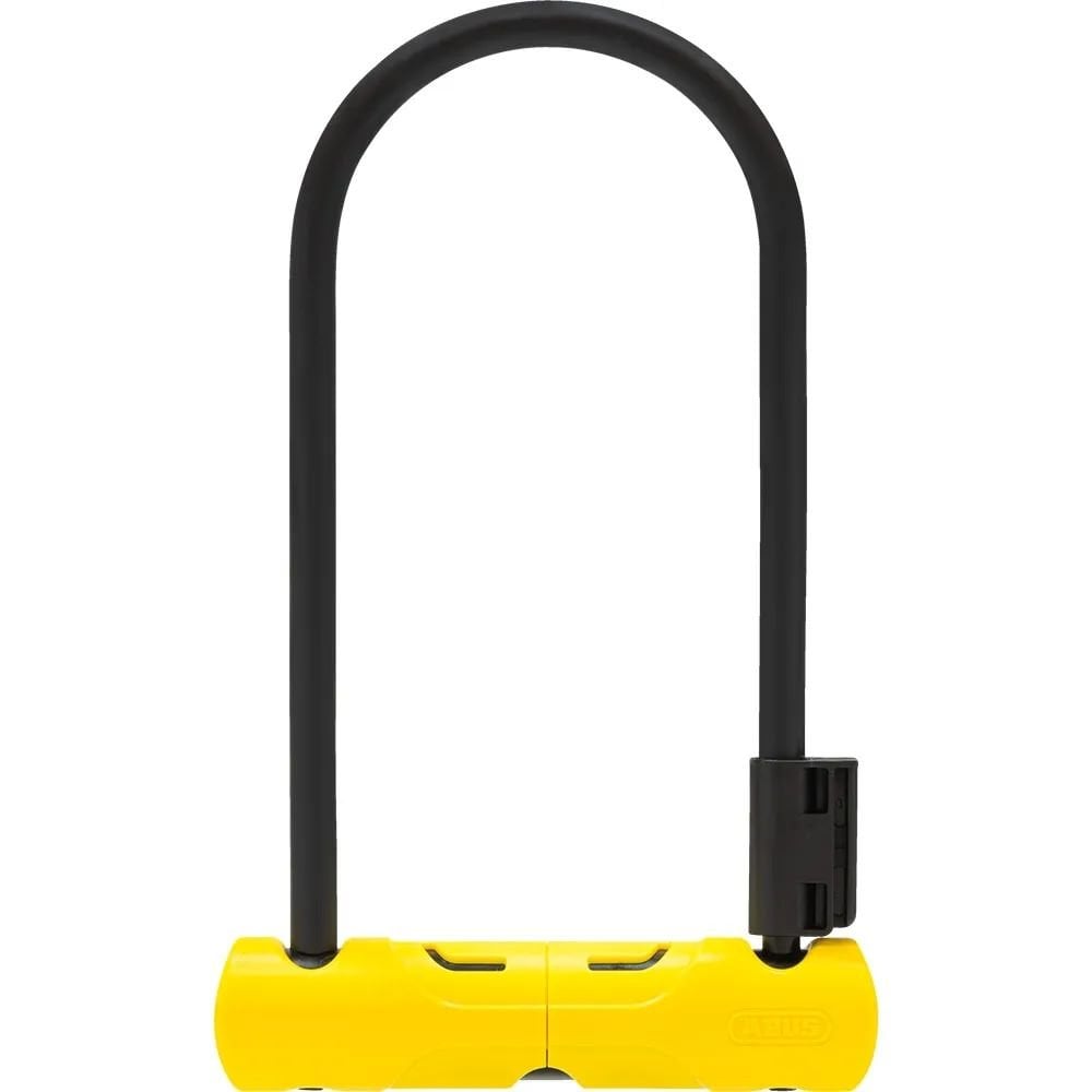 ABUS 402 D-Lock for bikes and scooters, made of hardened steel with U-lock design for secure locking and theft protection.