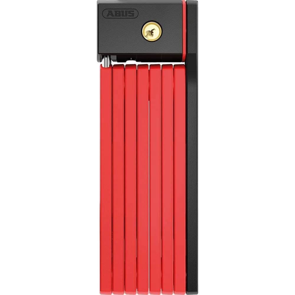 ABUS Foldable Bordo 5700K/100 RD SH uGrip BIG bike lock, compact and secure, with foldable design and red color.