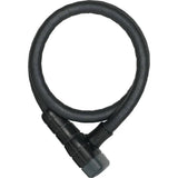 ABUS Steel-O-Flex 6615K/85/15 BK SCMU Microflex bike lock with snap cage bracket, coiled steel security lock for bicycles