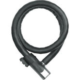 ABUS Steel-O-Flex 860/85 QS RBU Centuro coil bike lock with hardened steel sleeves, black and silver, coiled for security accessories