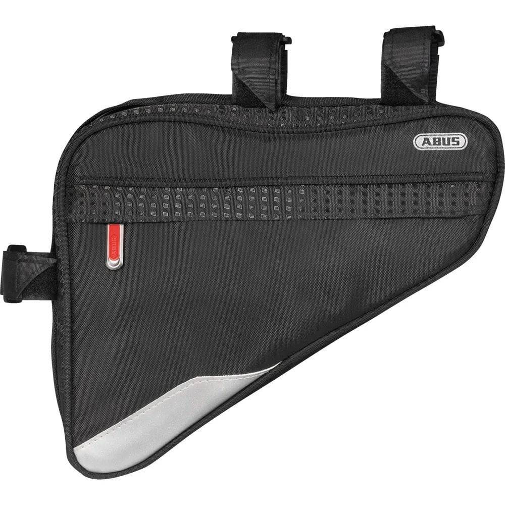 ABUS ST 2250 Oryde bike frame bag showing durable, compact cycling storage with secure straps for accessories.