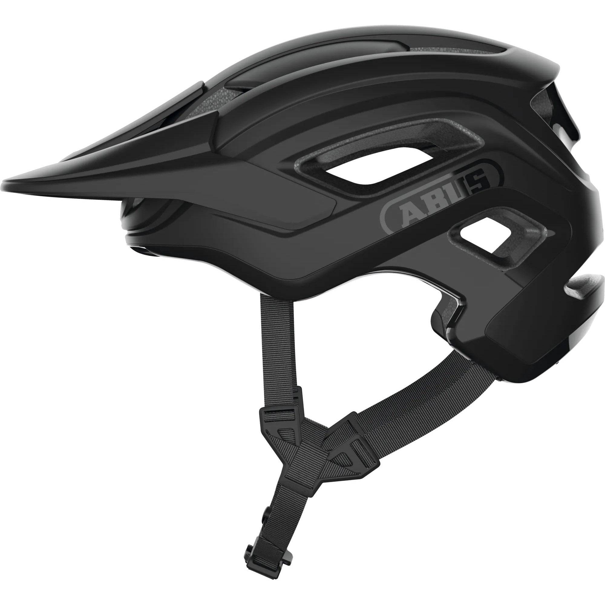 ABUS Cliffhanger MTB helmet with superior ventilation and secure fit, showing the durable helmet with adjustable straps and vents.