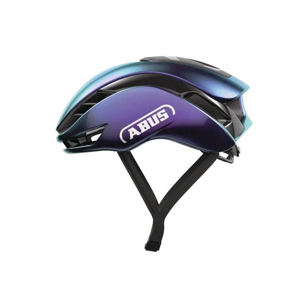 ABUS GAMECHANGER 2.0 cycling helmet with aerodynamic design and MIPS safety technology, shown from front angle.