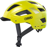 ABUS HYBAN 2.0 MIPS urban cycling helmet with ventilation and adjustable fit, shown from the side with bright colors and helmet vents.