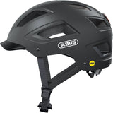 ABUS HYBAN 2.0 MIPS urban cycling helmet with ventilation and adjustable fit, featuring a sleek design and safety features.