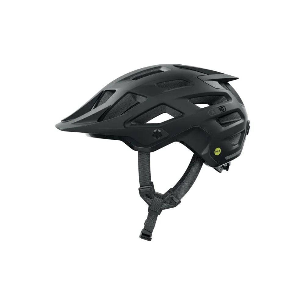 ABUS Moventor 2.0 MIPS mountain bike helmet showing ventilation vents and secure fit for enhanced head protection.
