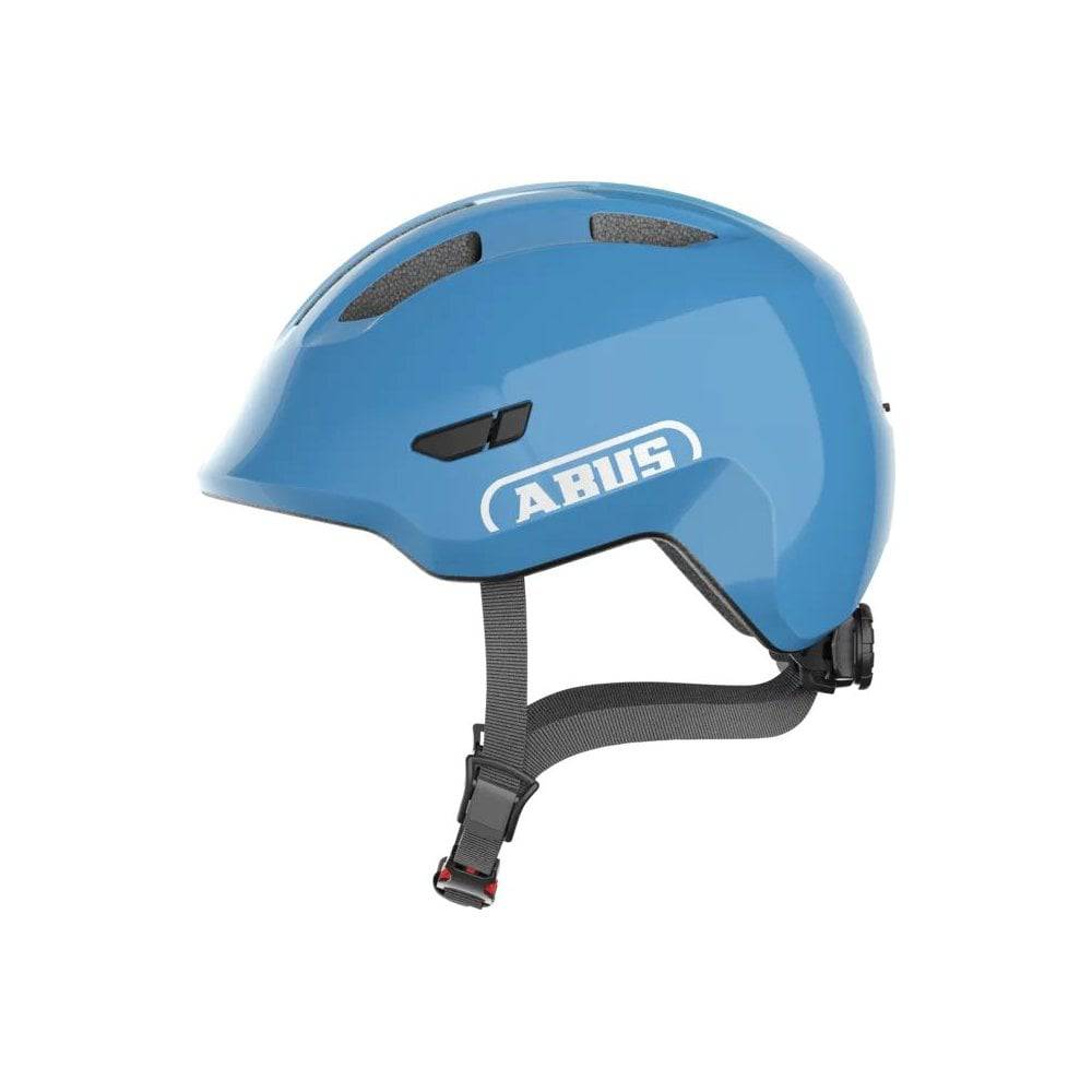 ABUS Smiley 3.0 kids cycling helmet with adjustable fit and colorful design, offering deep protection for young riders.