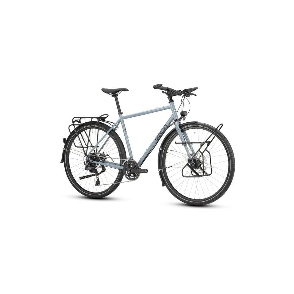 Genesis Tour De Fer 30 adventure bike with disc brakes, designed for long-distance touring, 2025 model, black frame and gear setup.