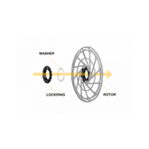 Jagwire silver 0.2mm centerlock rotor shims for brake alignment, 10 pack, cycling bike components.