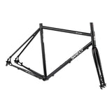 Surly Preamble black road and gravel frameset with disc brake mounts, showing the sleek frame design and mounting points.