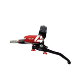 Hope Tech 4 master cylinder and brake components for hydraulic bike brakes, with detailed parts and accessories visible.
