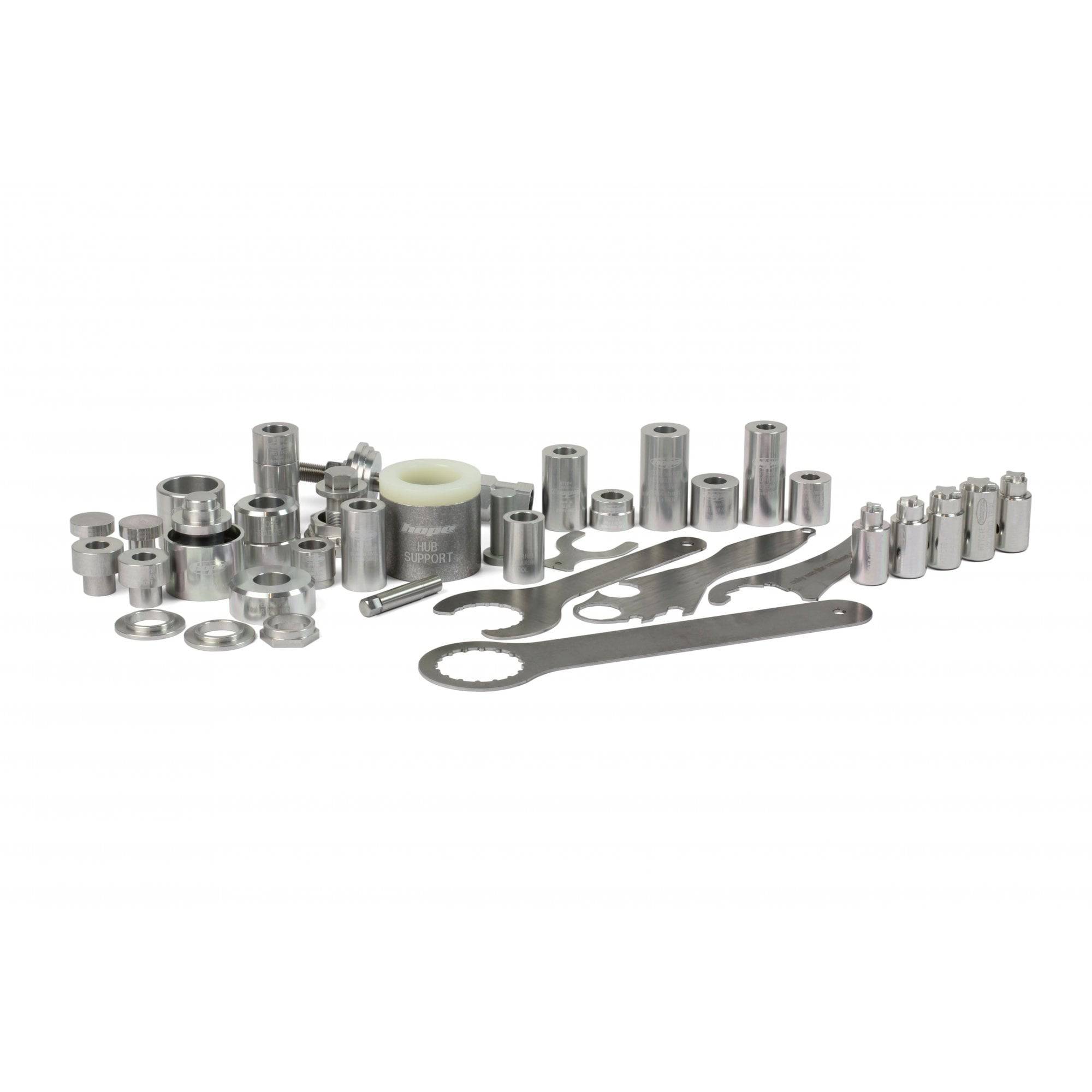 Hope Tool Complete Workshop and Bike Maintenance Kit with various tools on a workbench for repairs and repairs.