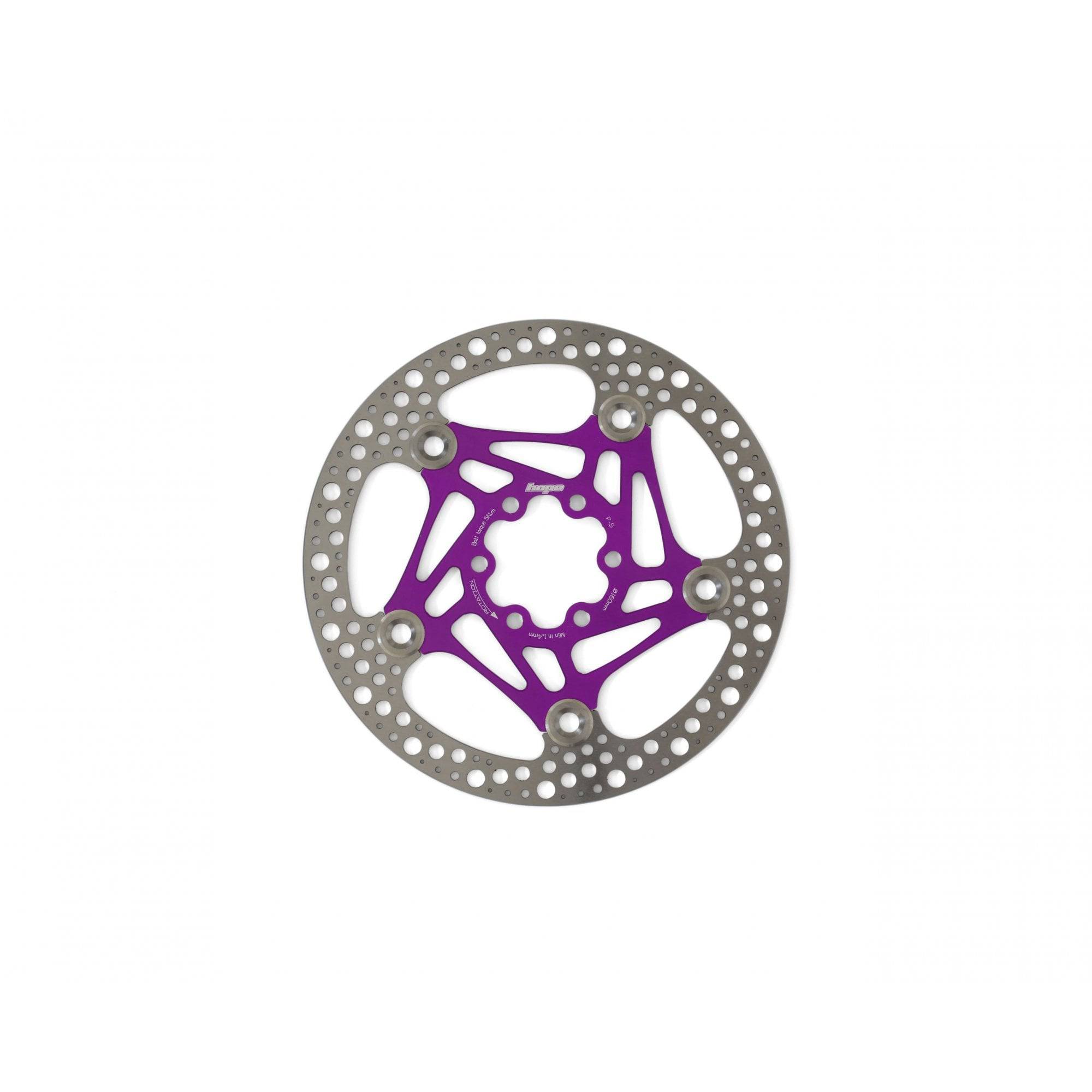Hope Road 6 Bolt Floating Disc Rotor for road bikes, 140mm and 160mm, showing the black anodized brake rotor with mounting holes.