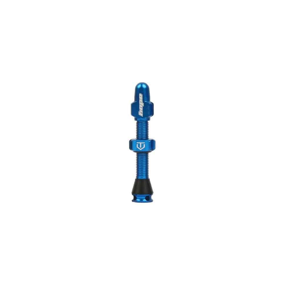 Hope tubeless valve with removable Presta valve core for tubeless bicycle wheels, component part for bike wheel setup.