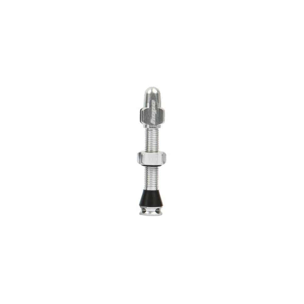 Hope tubeless valve with removable Presta valve core for tubeless wheel systems, durable bike component for easy maintenance.