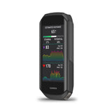 Garmin Edge 1050 GPS bike computer with advanced navigation and performance tracking, mounted on a bicycle handlebar.