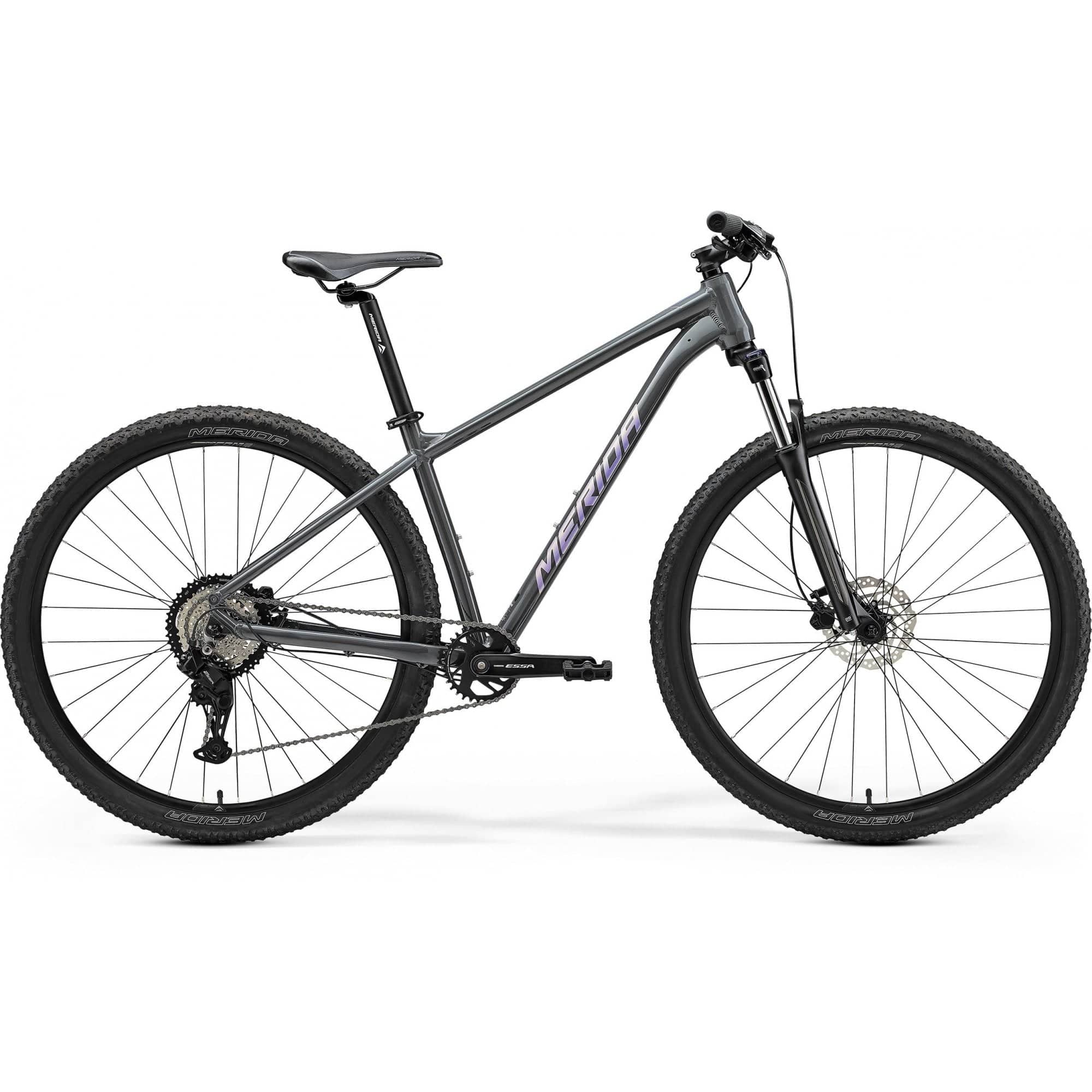 Merida Big Nine 20 aluminium mountain bike with Shimano CUES U2000 components and inboard disc brakes, ready for trail riding.
