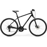 Merida Crossway 10 hybrid bike with Shimano Acera gears and disc brakes, ideal for commuting and leisure riding.