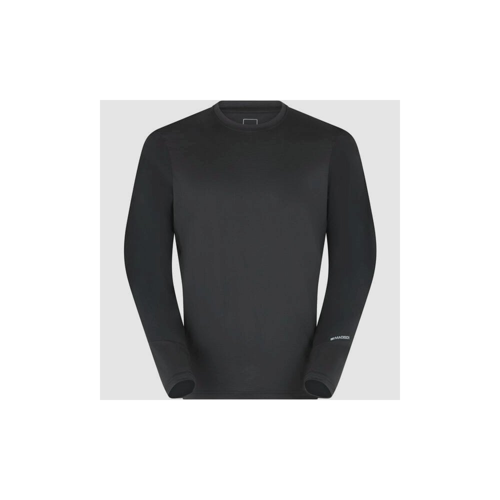 Madison Flux women's long sleeve trail jersey, breathable MTB cycling top, close-up of lightweight fabric and fitted design.
