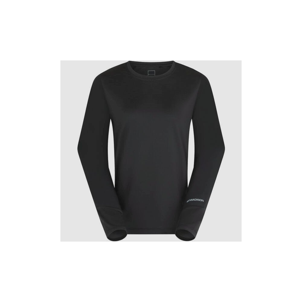 Madison Flux women's long sleeve trail jersey, breathable MTB cycling top in lightweight, moisture-wicking fabric for active riding.