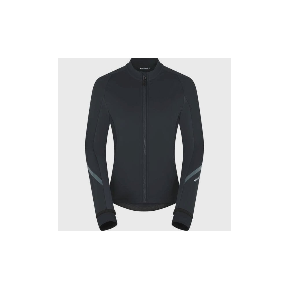 Madison DTE Women's thermal long sleeve cycling jacket with DWR coating, designed for cold weather cycling and outdoor activities.