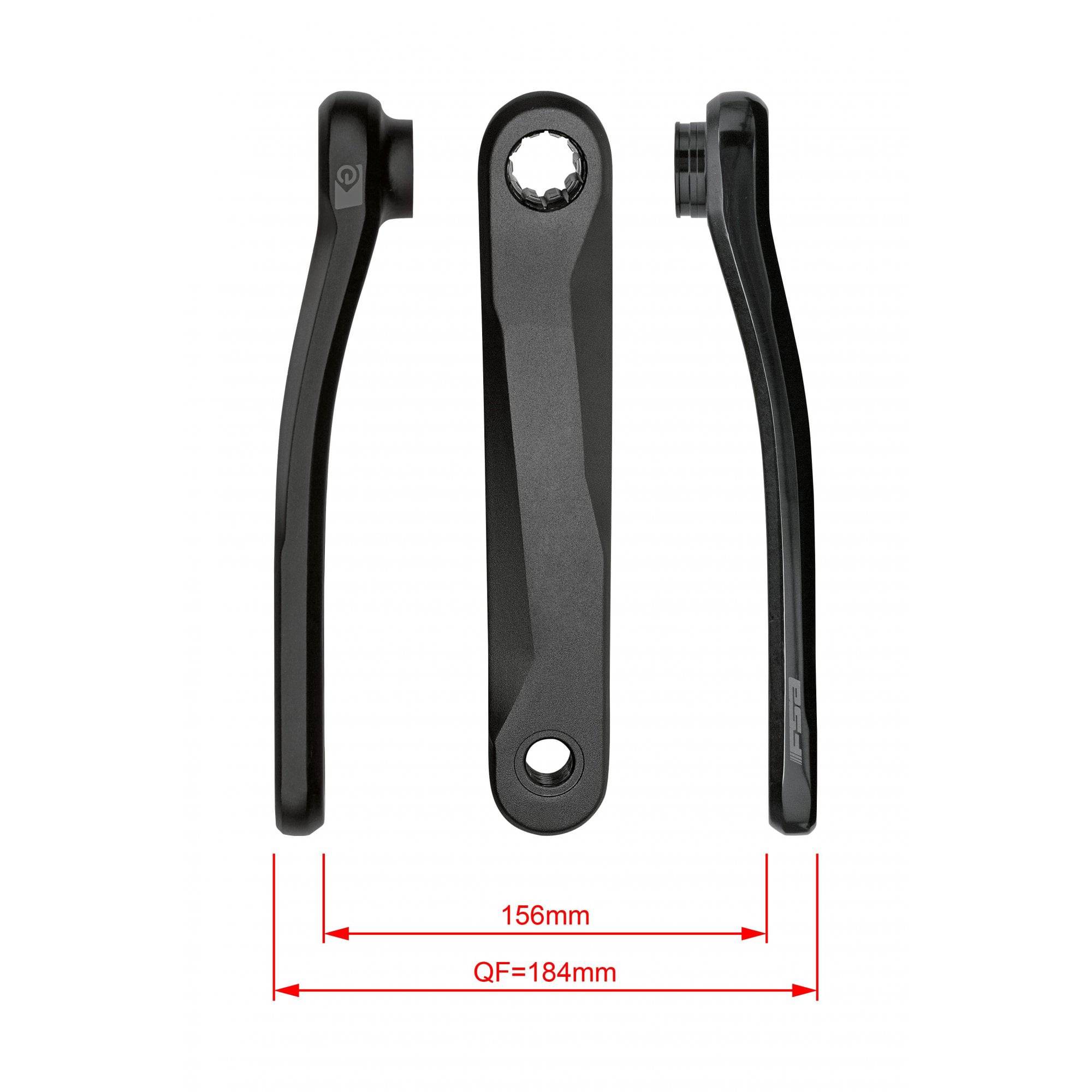 FSA CK-745 Ebike chainset with black ISIS Drive crank arms, 165mm length, for e-bike components, showing the crank and chainring.