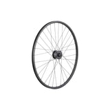 Trek Bontrager Connection Dynamo 29-inch MTB front wheel with black centerlock hub, no cassette, lightweight bike component.