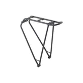 Black Trek Verve+ LT rear rack for 27.5" and 700c wheels, bike cargo carrier accessory mounted on bicycle frame.