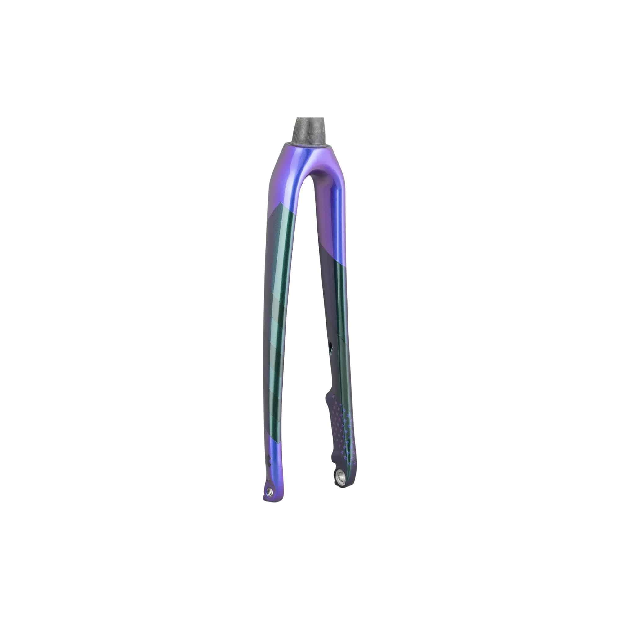 Trek Crockett F/S rigid gravel bike fork with precise handling and durable steering, shown in a close-up image.