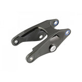 Trek aluminum rocker links for 2021 Slash 29 mountain bike suspension, close-up view of MTB frame spare components