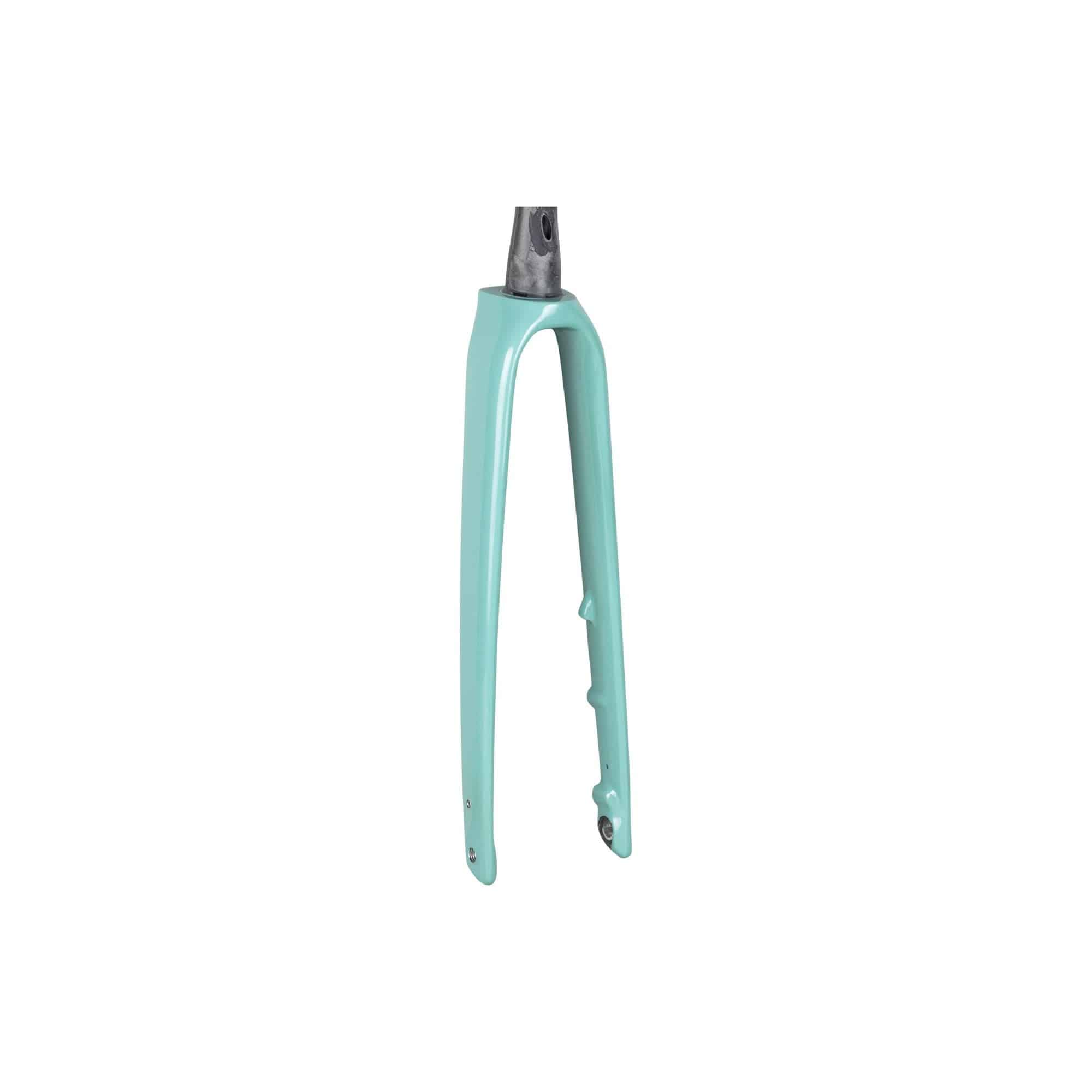 Trek Domane SL 5 road bike forks, lightweight carbon components for precise steering and stability in cycling.