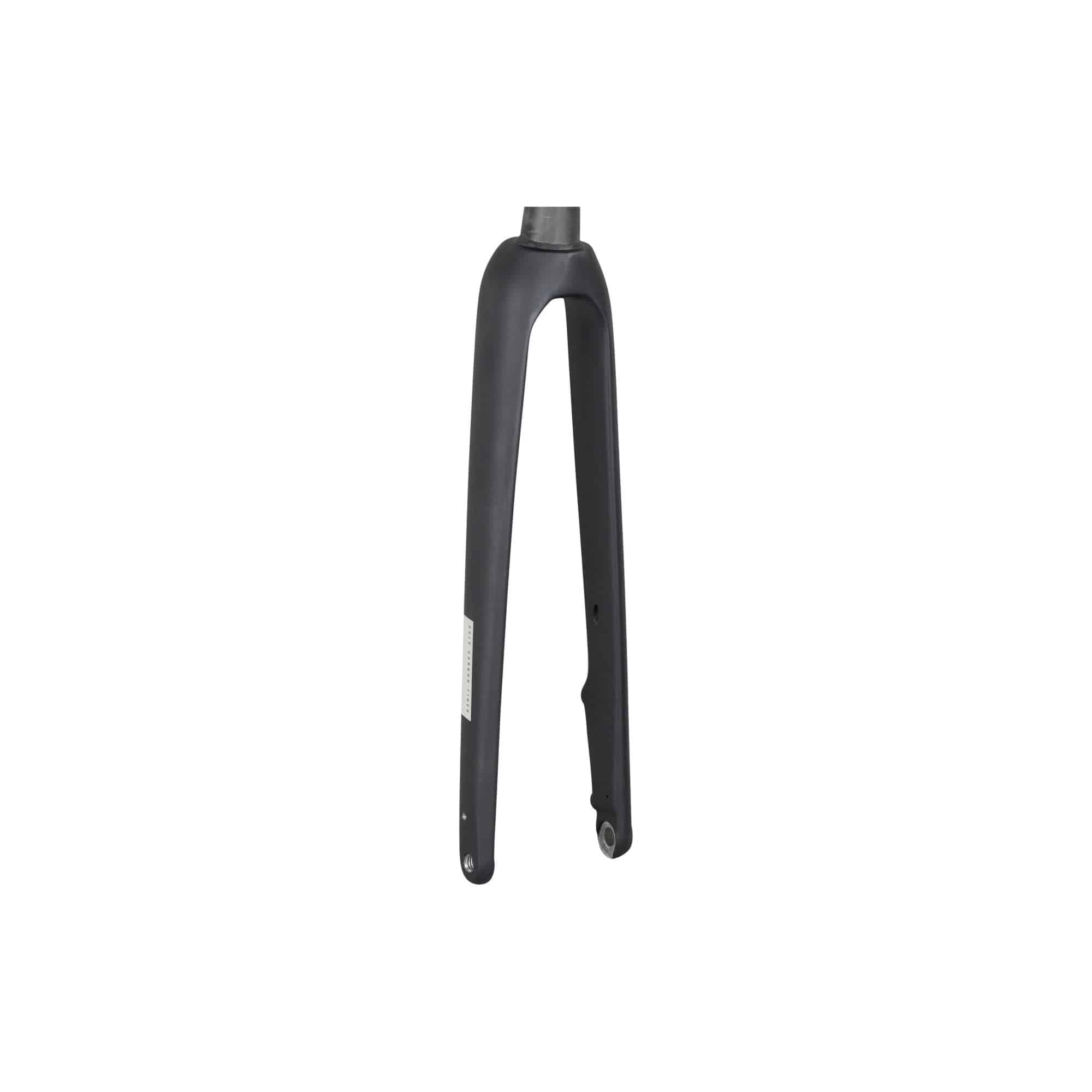 Trek Domane+ AL road bike fork showcasing durable aluminum construction and precise steering components.
