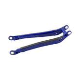Trek Rail 29 aluminum chainstay hex blue mountain bike component for 29-inch wheels and 2.6-inch tires.