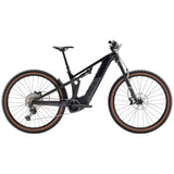 Trek Powerfly FS+ 6 2025 electric mountain bike with Shimano Deore XT gears and Gen 4 electric system, rugged mountain trail ready.