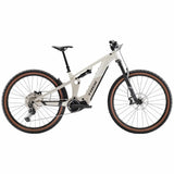 Trek Powerfly FS+ 6 2025 electric mountain bike with Gen 4 system and Shimano Deore XT gears, black and red frame, outdoor trail scene