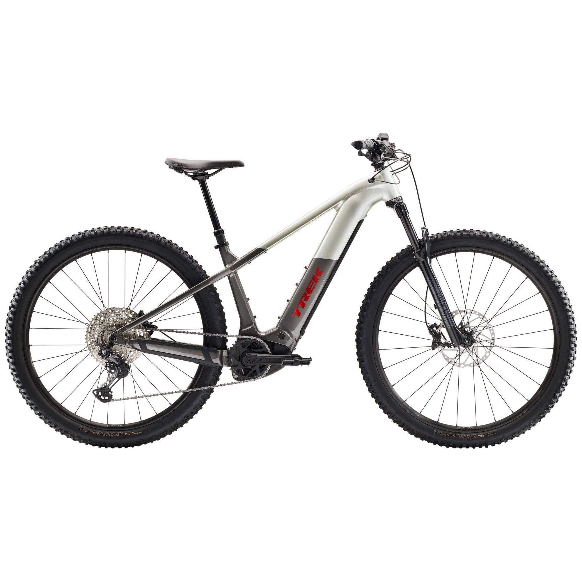 Trek Powerfly+ 6 Gen 5 electric mountain bike with 29-inch wheels and Shimano Deore XT drivetrain, ready for off-road riding.