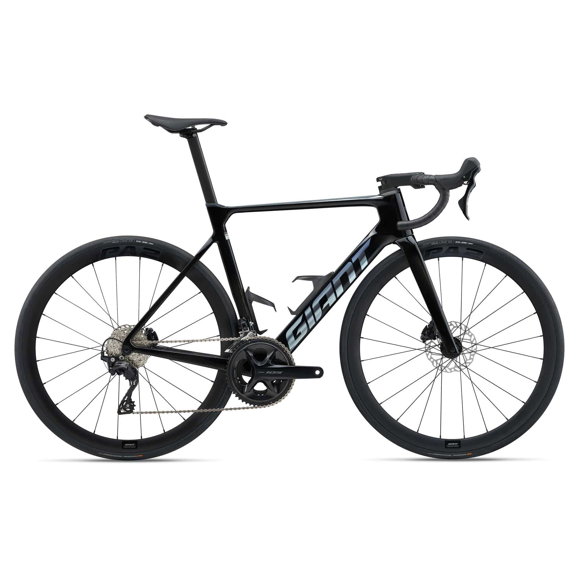 Giant Propel Advanced 2 road bike with Shimano 105 R7100 groupset and hydraulic disc brakes, sleek aerodynamic design.