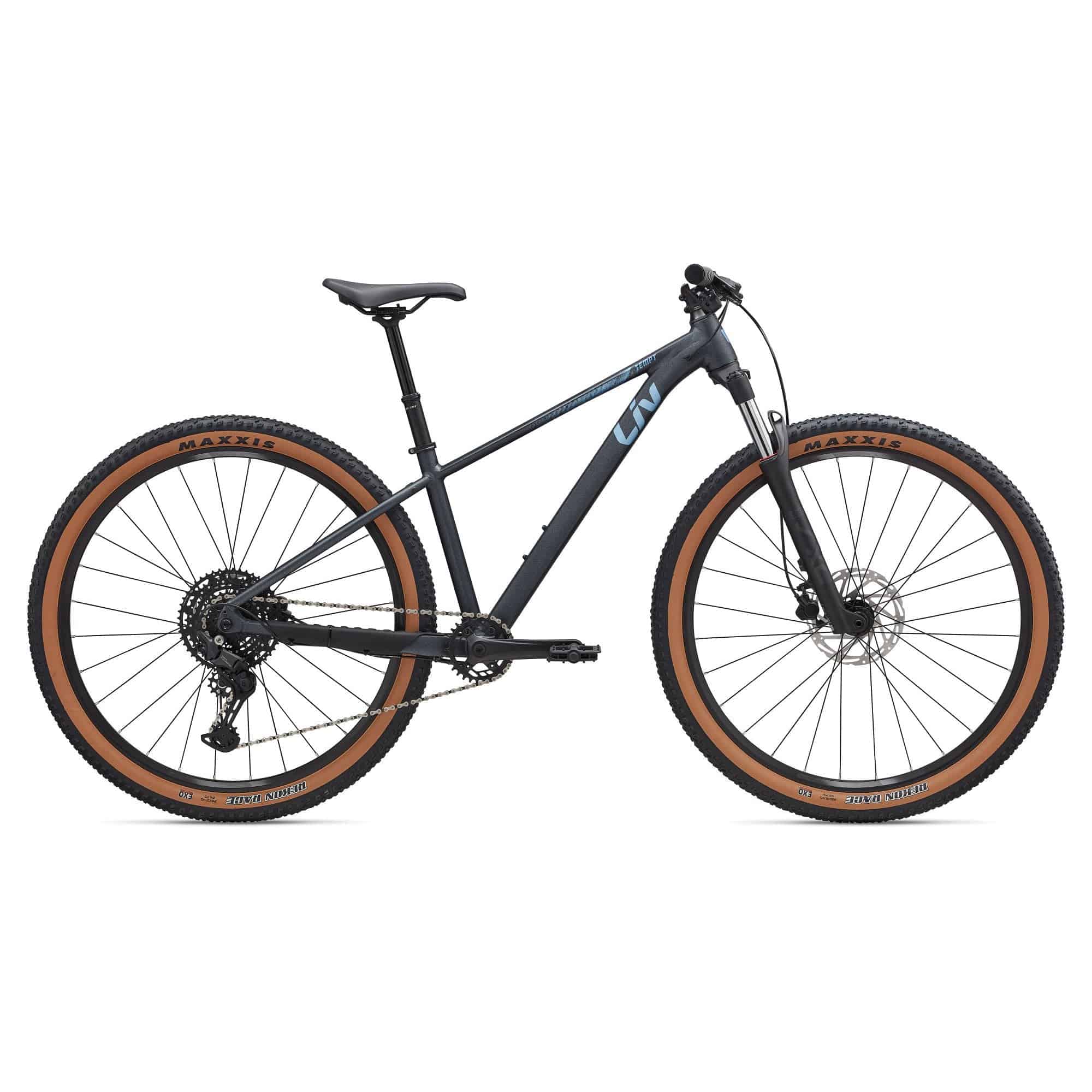 Liv Tempt 29 1 women's mountain bike with Shimano CUES U6000 drivetrain and lightweight ALUXX aluminum frame, suitable for trail riding.