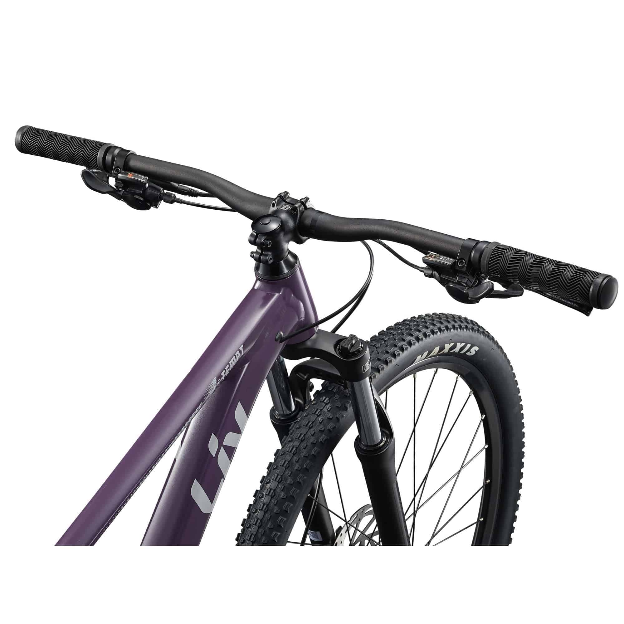 Liv Tempt 3 women's mountain bike with ALUXX frame and Shimano Acera 1x drivetrain, shown in a scenic outdoor setting.