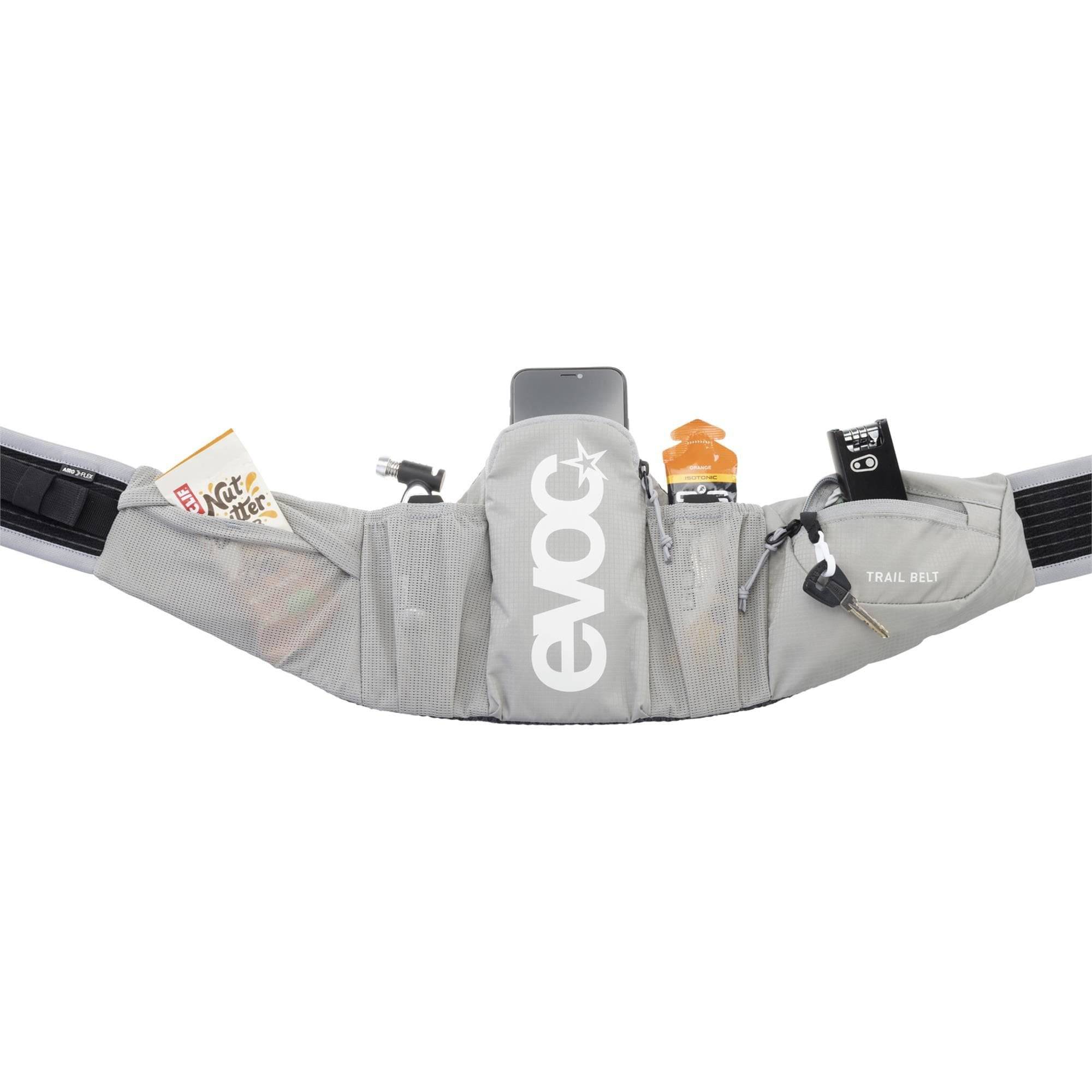 EVOC Trail Belt 08L adjustable outdoor pannier bag for essentials, featuring compact design and durable straps.