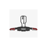 Thule EasyFold 3 tow bar bike carrier with AcuTight locking system, designed to hold two bikes on a 13-pin towbar rack.